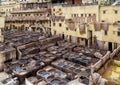 The Chouara Tannery, the largest and one of the oldest in Fes, Morocco. Royalty Free Stock Photo