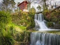 Chouso waterfall in the Uima river in Caldas de Sao Jorge - Santa Maria da Feira, Aveiro, Portugal