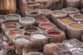 Chouwara Leather traditional tannery in ancient medina of Fes El Bali, Morocco Royalty Free Stock Photo