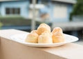 Choux cream on the dish Royalty Free Stock Photo