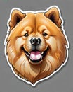 chow chow dog sticker isolated decal face