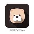 Chow chow face flat icon, dog series
