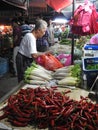 Chow kit wet market, fresh vegetables section. Kuala Lumpur Malaysia.