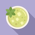 Chowder cream soup icon flat vector. Supper lunch