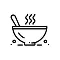 Black line icon for Chowder. bowl and food