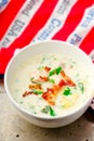 Chowder with a salmon and bacon Royalty Free Stock Photo