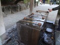 Chozubachi in front of buddhist Temple