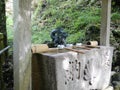 Chozuya; Ancient Shinto water ablution pavilion for a ceremonial purification: