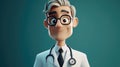 chrcter realistic 3d stylized animation of a doctor avatar Royalty Free Stock Photo