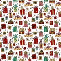 Chrestmas presents seamless pattern Royalty Free Stock Photo