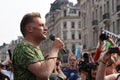 Chris Packham address extinction rebellion protesters at Oxford Circus - Photo Mike Best