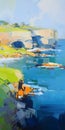 Vibrant Coastal Landscape Painting Of Cliff Edge By Iryna Yermolova