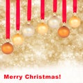 Chrismas balls on background with sparkles Royalty Free Stock Photo