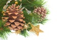 Chrismas decorations and pine cones Royalty Free Stock Photo