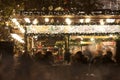 Chrismas fair in an outdoor canteen on the Vorosmarty square