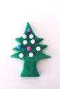 Chrismas tree from plasticine Royalty Free Stock Photo