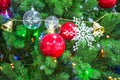 Chrismas tree and red ball. Royalty Free Stock Photo