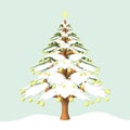 Vector Illustration of Christmas Tree. CMYK without gradient colors. Royalty Free Stock Photo