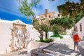 Chrisoskalitissa Monastery or Panagia Chryssoskalitissa located on the southwest coast of Crete near Elafonisi,  Greece. Royalty Free Stock Photo