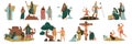 Christ Bible Story Color Icon Set