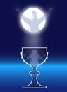 Christ and Communion symbol with Full Moon Royalty Free Stock Photo