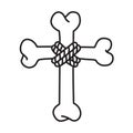Christ cross Halloween icon Bone logo illustration