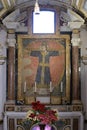 Christ the Crucified King - fresco in the basilica of Cosmas and Damian (Santi Cosma e Damiano) in Rome Royalty Free Stock Photo