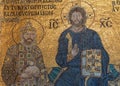 Christ enthroned, flanked by Constantine IX Monomachus