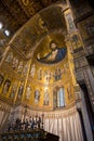 Christ fresco inside Monreale cathedral near Palermo, Sicily Royalty Free Stock Photo