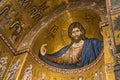 Christ fresco inside Monreale cathedral near Palermo, Sicily Royalty Free Stock Photo