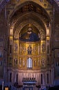 Christ fresco inside Monreale cathedral near Palermo, Sicily Royalty Free Stock Photo