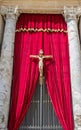 Christ in front of Basilica of St. Peter in Vatican Royalty Free Stock Photo