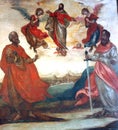 Christ in heaven with Saints Peter and Paul