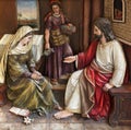 Christ in the House of Mary and Martha Royalty Free Stock Photo