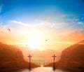 Christ Jesus birth and resurrection conceptÃ¯Â¼Å¡The Cross symbol of christian and Jesus Christ Royalty Free Stock Photo