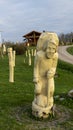 Christ the King Hill Sculpture Park in the Aglona, Latvia a Beautiful Nature Park Made of Wooden Sculptures in Honor of God Jesus