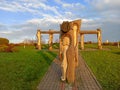 Christ the King Hill Sculpture Park in the Aglona, Latvia a Beautiful Nature Park Made of Wooden Sculptures in Honor of God Jesus