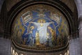 Christ in Majesty is surrounded by the Virgin Mary, Joan of Arc and St. Michael Royalty Free Stock Photo