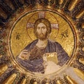 Christ mosaic in the dome of Chora church