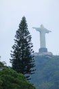 Christ the Redeemer, the Famous Statue at the Peak of Corcovado Mountain Overlooking the City of Rio de Janeiro, Brazil Royalty Free Stock Photo