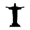 Christ the Redeemer icon. Black silhouette of the Christ the Redeemer statue Royalty Free Stock Photo