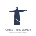 Christ the redeemer icon. Trendy flat vector Christ the redeemer