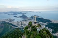 Christ the Redeemer looking over Rio de Janeiro in Brazil Royalty Free Stock Photo