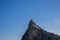 Christ the Redeemer Cristo Redentor on top of Mount Corcovado with clear blue sky in Rio de Janeiro, Brazil, South America Royalty Free Stock Photo