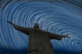 Christ the Redeemer statue in Rio de Janeiro, Brazil and star trails Royalty Free Stock Photo