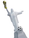 Christ the Redeemer with worldcup and soccer bal