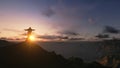 Christ the Redemee rat Sunset, Rio de Janeiro, Brazil, 3D render Royalty Free Stock Photo