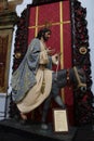 Christ riding a donkey in the Divino Salvador church in the magical Andalusian town of Cortegana, Huelva, Spain
