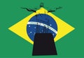 Christ of Rio with brazilian flag Royalty Free Stock Photo