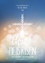Christ He is risen, Easter religious poster template Royalty Free Stock Photo